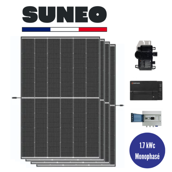 Kit solaire toiture inclinée monophasé 1.7kwc